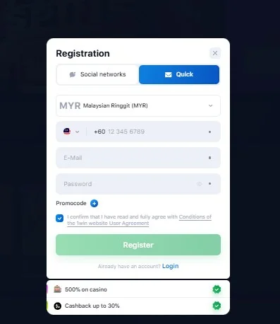 1win registration